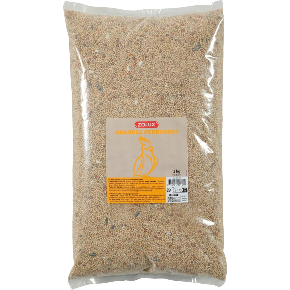 Zolux Graines Pour Grandes Perruches Sac De 3 Kg Pour Oiseaux 4 Zolux Graines Pour Grandes Perruches Sac De 3 Kg Pour Oiseaux – Image 2