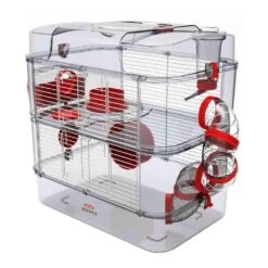 Zolux Cage Duo Rody3. Couleur Grenadine. Taille 41 X 27 X 40.5 Cm H. Pour Rongeur -lacompagniedesanimaux 3336022060195 1
