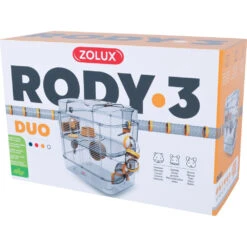 Zolux Cage Duo Rody3. Couleur Grenadine. Taille 41 X 27 X 40.5 Cm H. Pour Rongeur -lacompagniedesanimaux 3336022060201 3