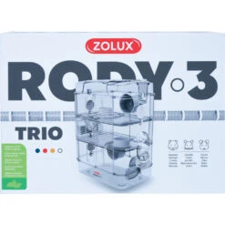 Zolux Cage Trio Rody3. Couleur Blanche. Taille 41 X 27 X 53 Cm H. Pour Rongeur -lacompagniedesanimaux 3336022060225 3