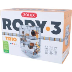 Zolux Cage Trio Rody3 Couleur Bleu Taille 41 X 27 X 53 Cm H Pour Rongeur -lacompagniedesanimaux 3336022060249 3