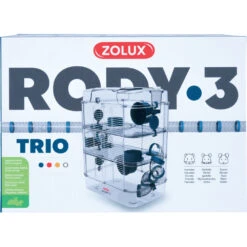 Zolux Cage Trio Rody3 Couleur Bleu Taille 41 X 27 X 53 Cm H Pour Rongeur -lacompagniedesanimaux 3336022060256 2