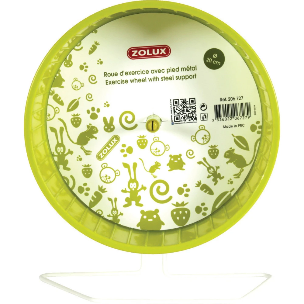 Zolux Roue D'exercice Pied Métal, ø20 Cm, Vert Anis, Pour Rongeurs. 5 Zolux Roue D'exercice Pied Métal, ø20 Cm, Vert Anis, Pour Rongeurs. – Image 3