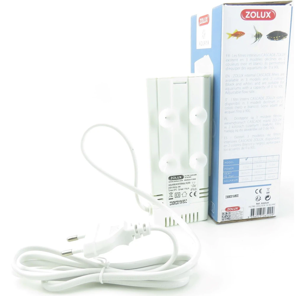 Zolux Filtration Aquarium Cascade 30, Puissance 3w 180l/h Pour Aquarium De 0 à 30l Max 7 Zolux Filtration Aquarium Cascade 30, Puissance 3w 180l/h Pour Aquarium De 0 à 30l Max – Image 5
