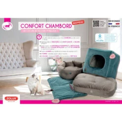 Zolux Cube Chesterfield Chambord Vert Paon 35 Cm Pour Chats -lacompagniedesanimaux 3336025002420 6 1