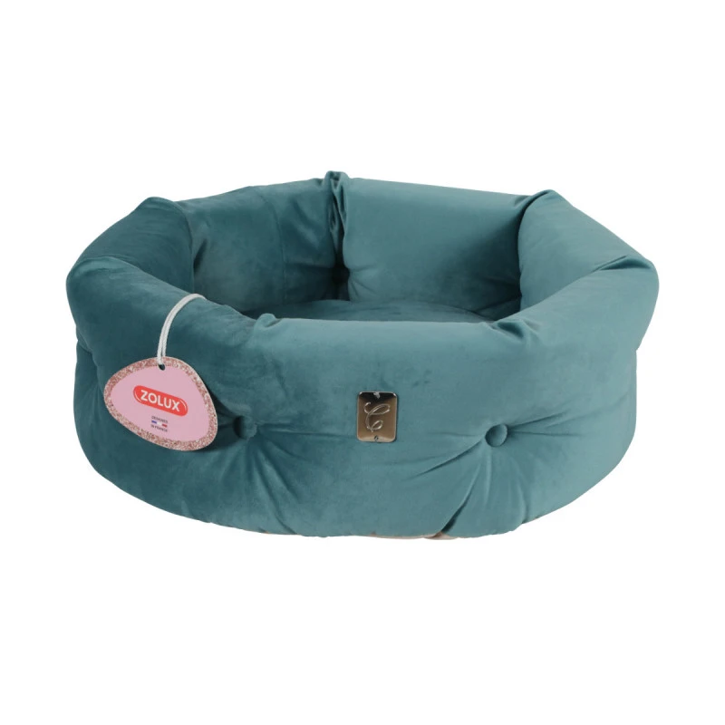Corbeille Chambord ZOLUX Pour Chat - Velours Chesterfield - Diamètre 41cm - Vert Paon - 500243 4 Corbeille Chambord ZOLUX Pour Chat - Velours Chesterfield - Diamètre 41cm - Vert Paon - 500243 – Image 2