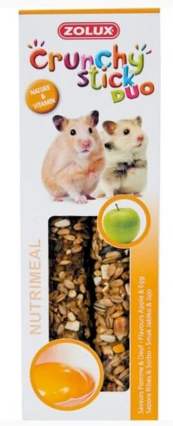 Zolux Crunchy Stick Hamster Pomme Et Oeuf 115 G - Destockage