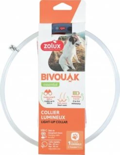 Zolux Collier Lumineux Chien Poils Courts Bleu 30 à 60 Cm