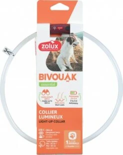 Zolux Collier Lumineux Chien Poils Courts Rouge 30 à 60 Cm