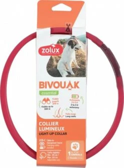 Zolux Collier Lumineux Chien Poils Longs Rouge 30 à 60 Cm