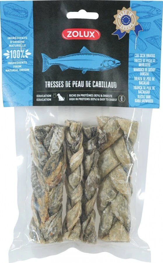 Zolux Friandises Tresse Peau Cabillaud Chien 70 G 3 Zolux Friandises Tresse Peau Cabillaud Chien 70 G