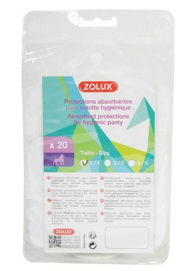 Zolux Protections Absorbantes Pour Culotte Hygiénique T2-T3 X20 3 Zolux Protections Absorbantes Pour Culotte Hygiénique T2-T3 X20