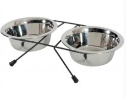 Zolux Support + 2 Bols En Inox 350 Ml