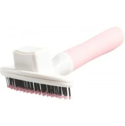 Zolux Anah Brosse Slicker Doux Rétractable Rose Chat -lacompagniedesanimaux zolux anah brosse slicker doux rose chat