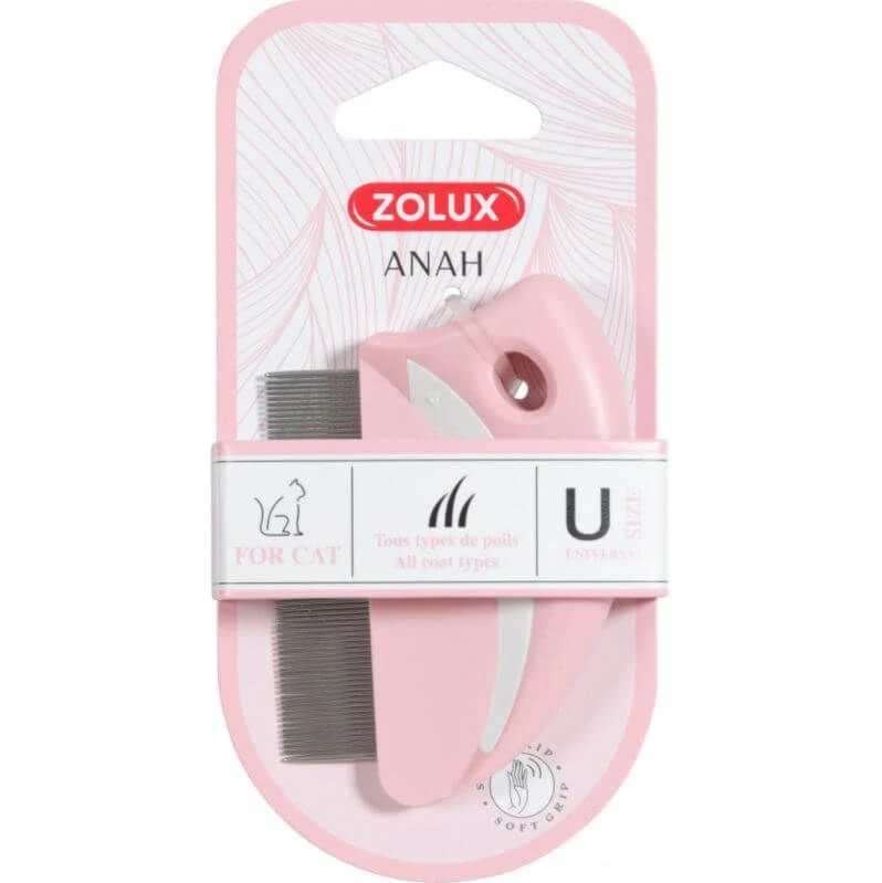 Zolux Anah Peigne à Puce Rond Rose Pour Chat 3 Zolux Anah Peigne à Puce Rond Rose Pour Chat