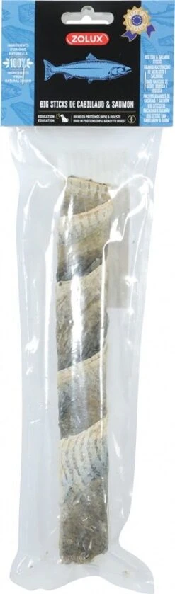 Zolux Friandises Big Stick Peau Cabillaud Et Saumon Chien 70 G